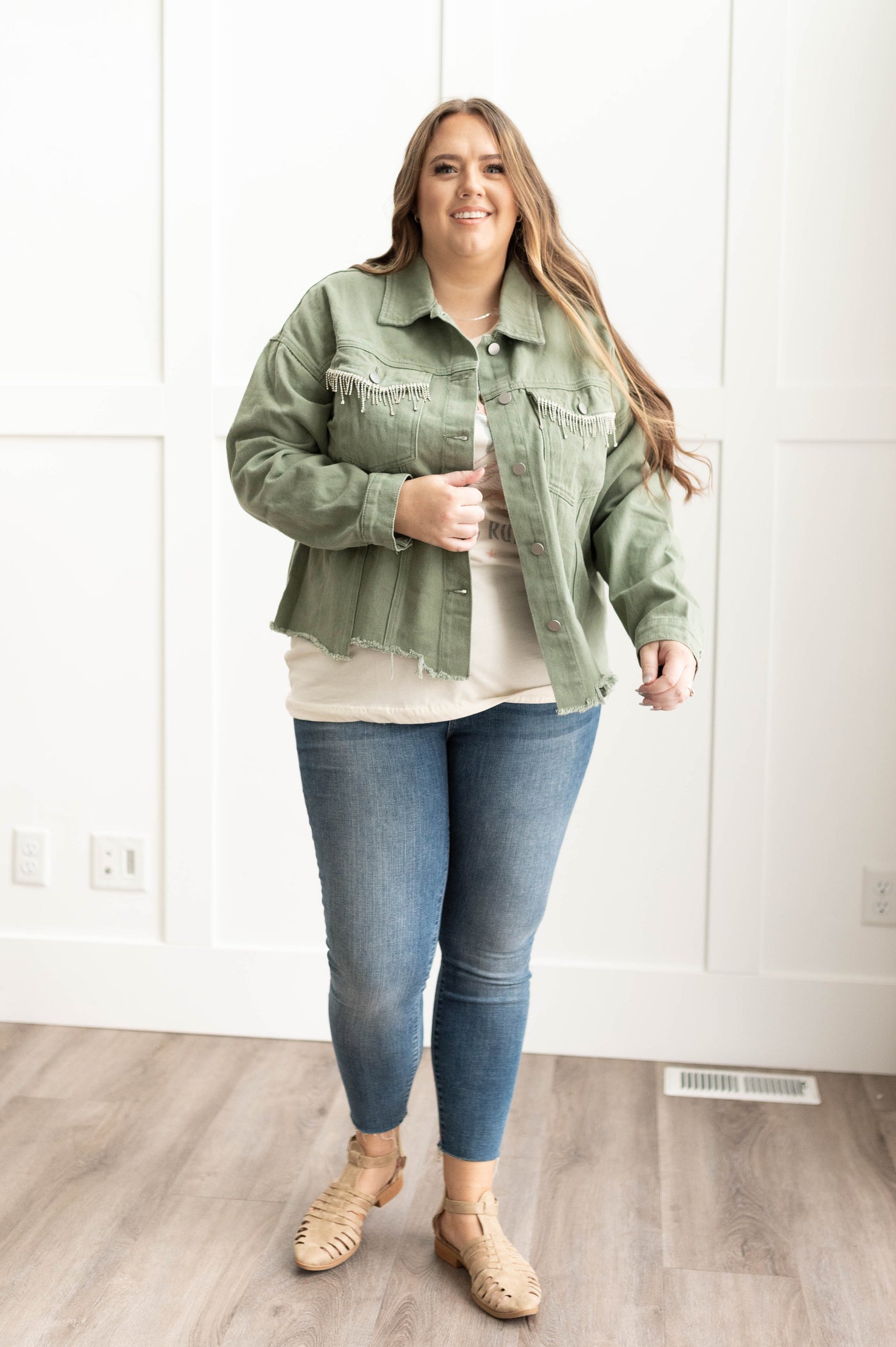 Sabina Olive Jean Jacket