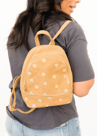 Swan River Outback Daisy Suede Mini Backpack