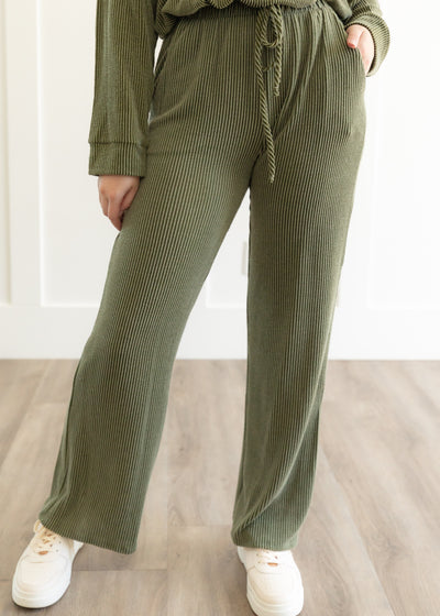 Tana Olive Ribbed Pants