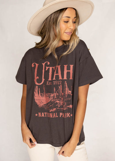 Short sleeve Utah charcoal tee