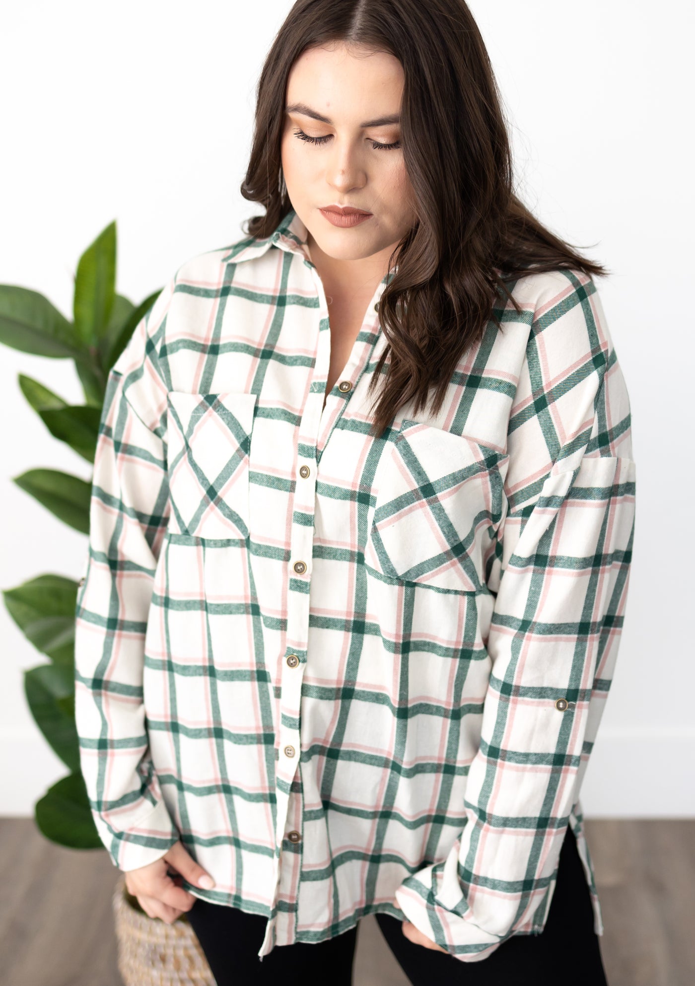 Verity Green Plaid Top