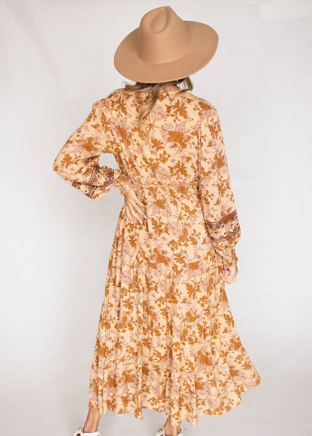 Back view of a camel dress
