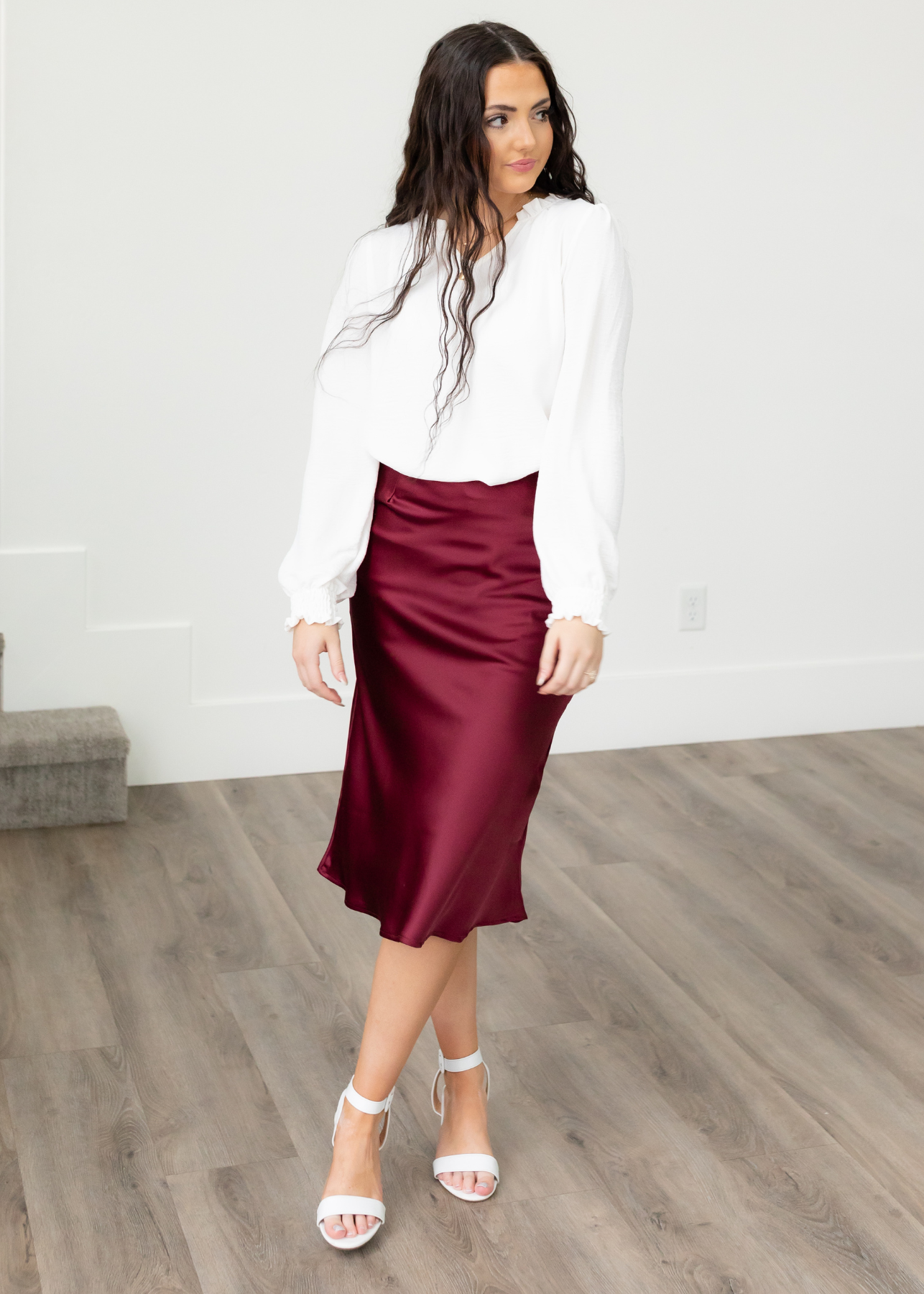 Vida Burgundy Skirt