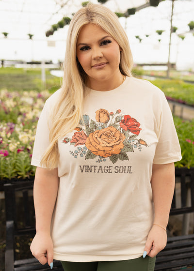 Plus size vintage soul graphic tee with short sleeves
