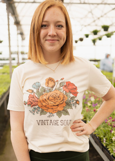 Short sleeve vintage soul cream t-shirt