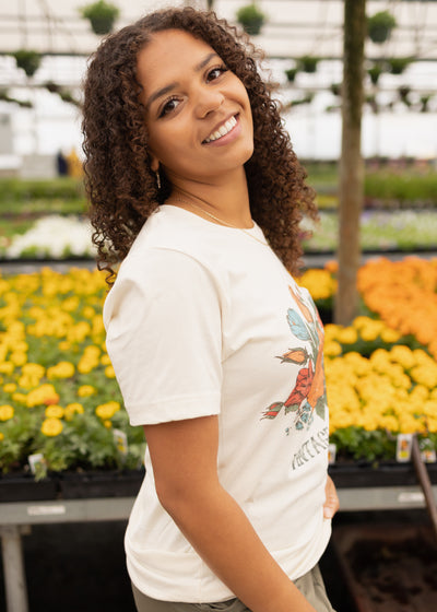 Side view of a vintage soul graphic tee