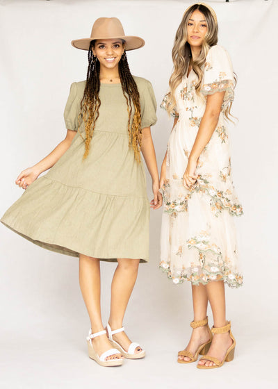 Wild Flower Taupe Dress