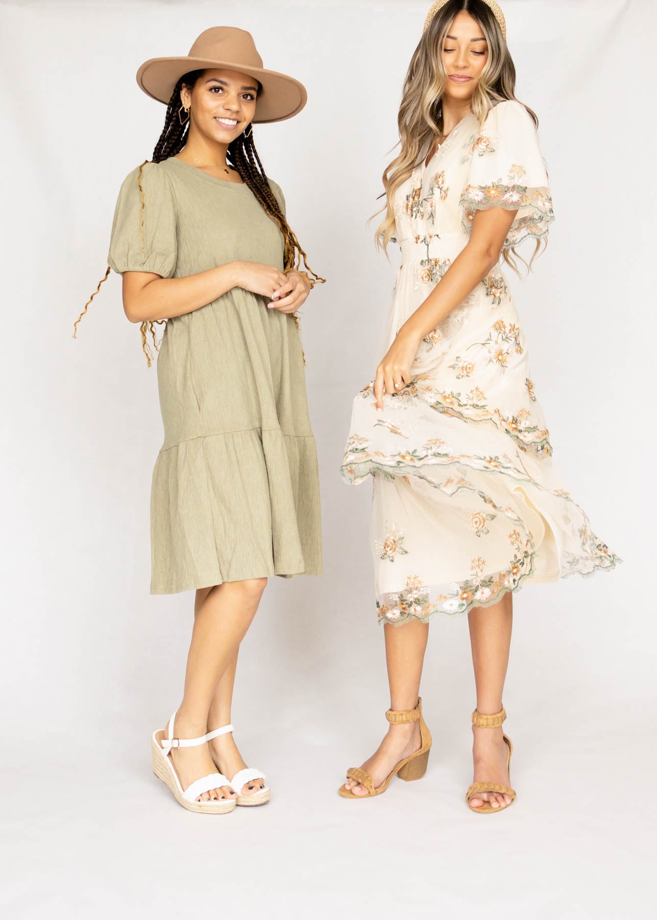 Wild Flower Taupe Dress
