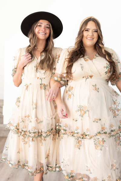 Wild Flower Taupe Dress