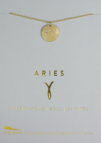 Lucky Feather Zodiac Necklace