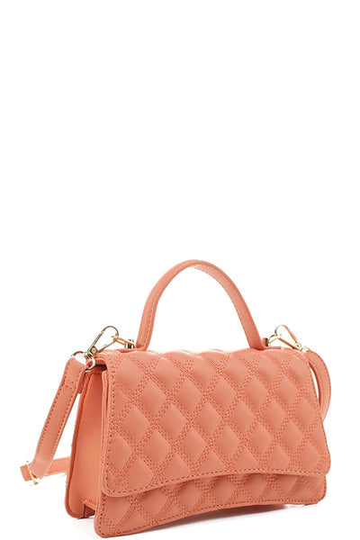 Millie Coral Quilted Crossbody Bag