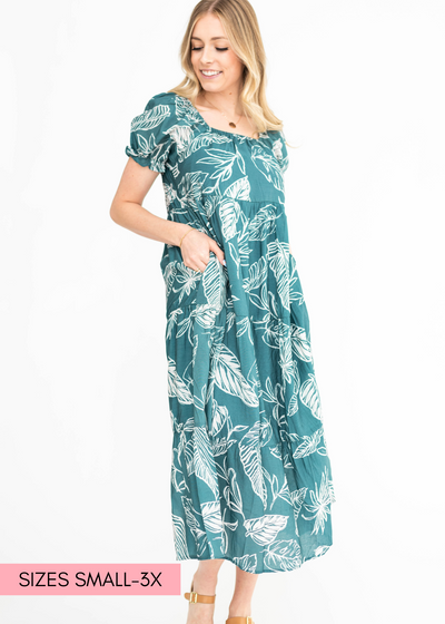 Small teal floral dress
