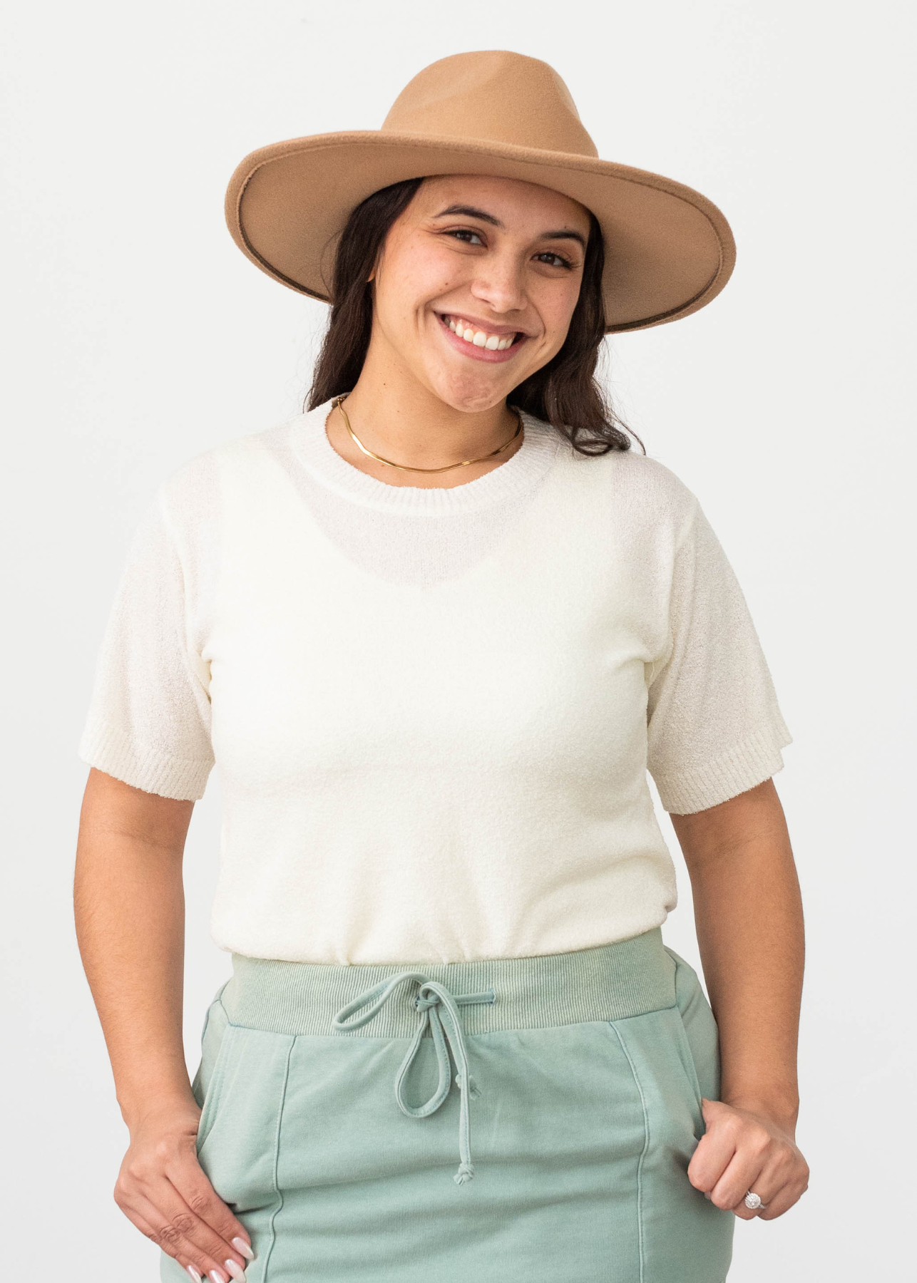Ansley White Knit Top