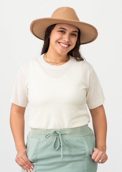 Ansley White Knit Top