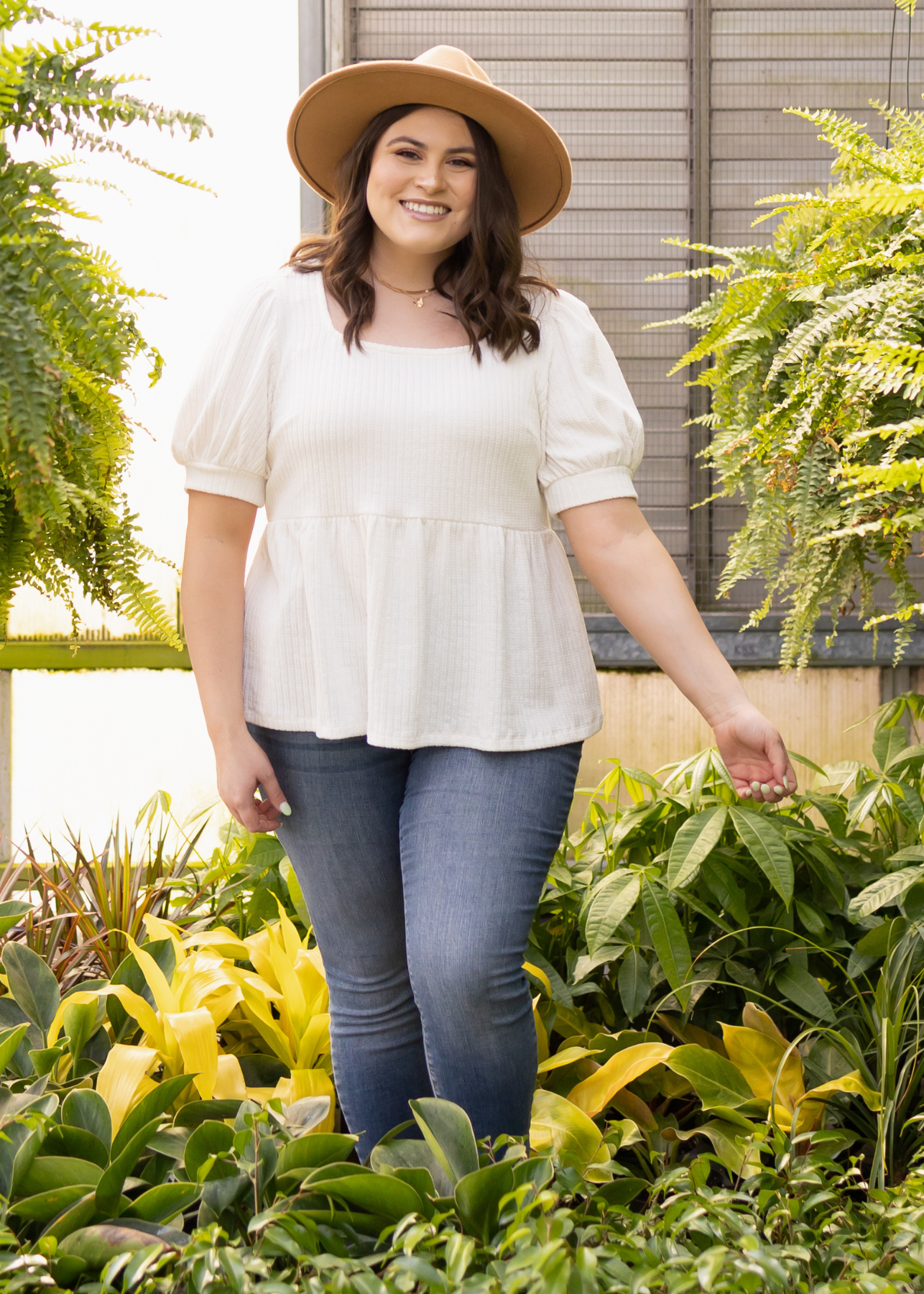 Plus size ivory top
