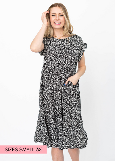 Black floral dress