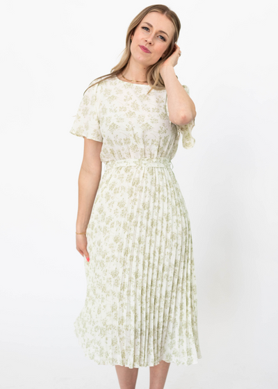 Sage floral dress