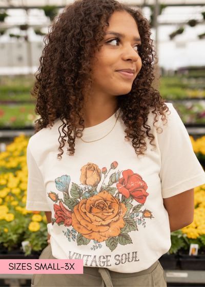 Cream tee with floral print