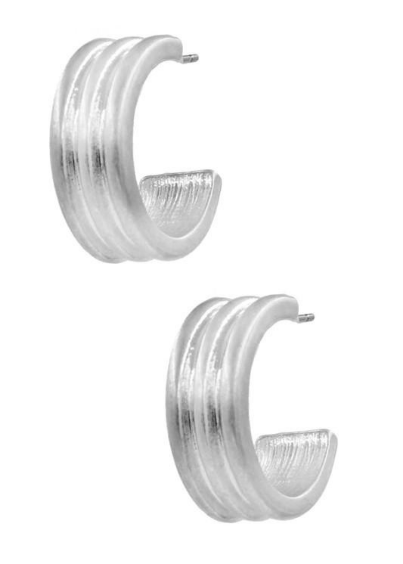Blair Worn Silver Open Hoop Earrings