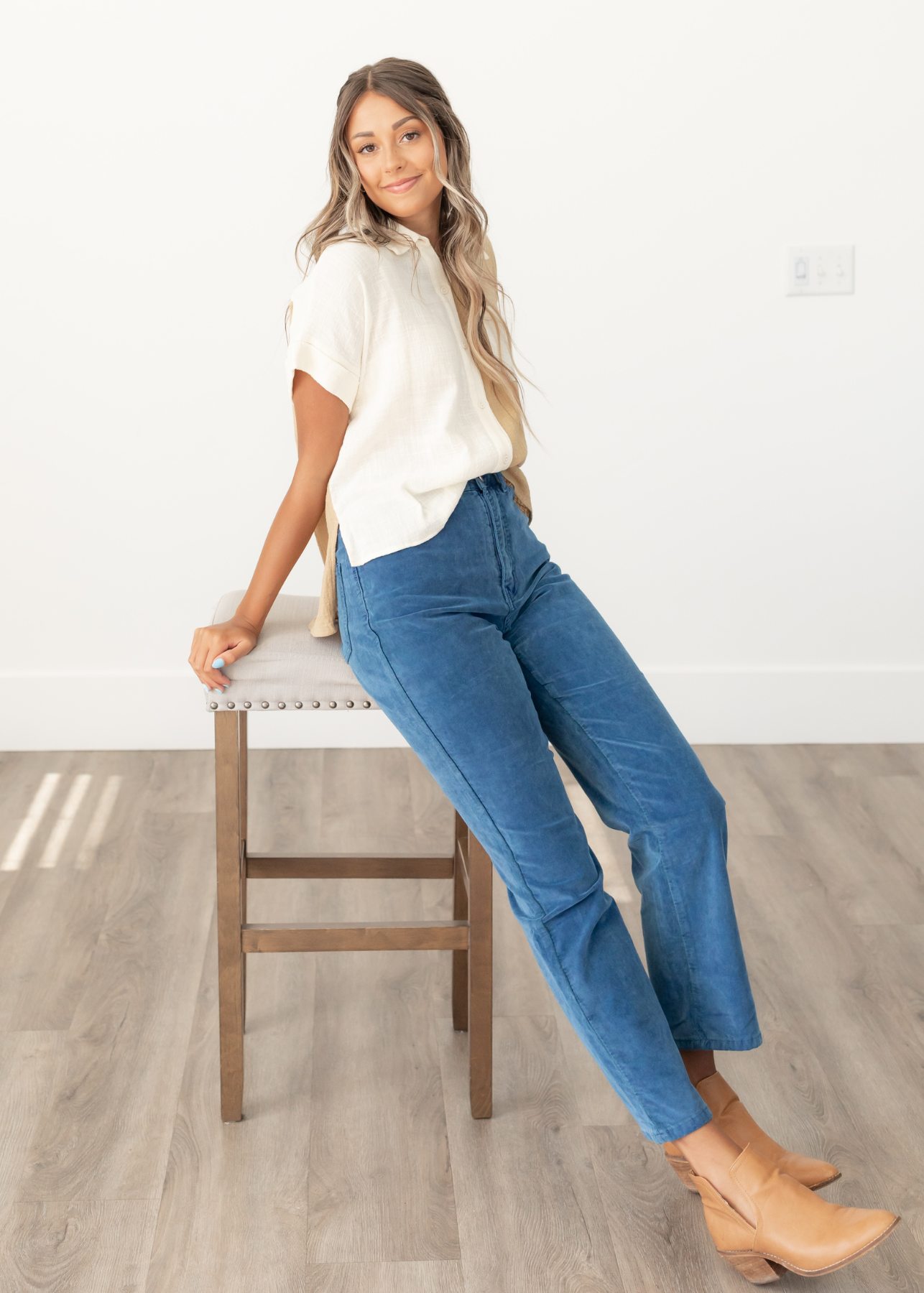 Eira Blue Suede Pants